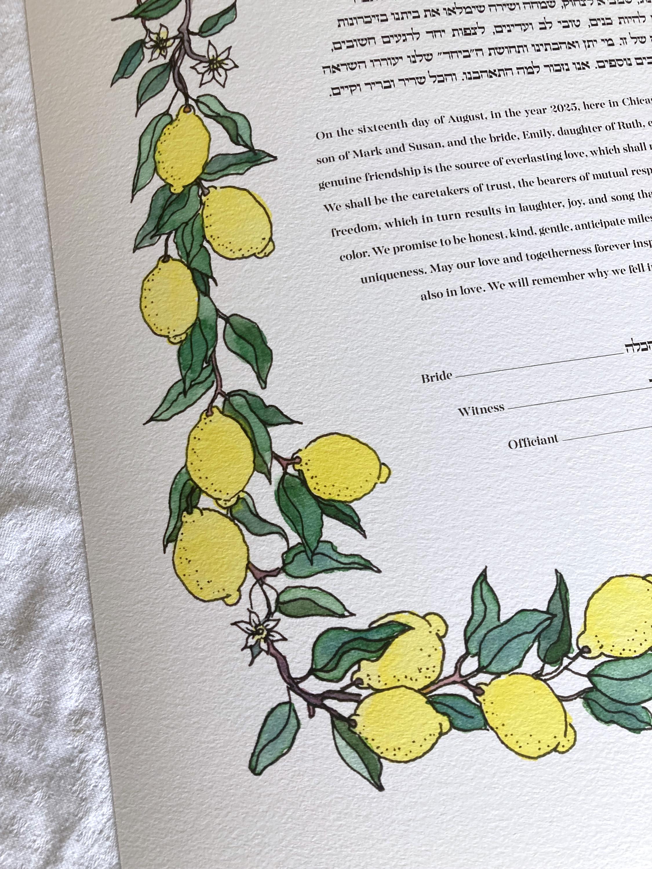 Lemon Branch Ketubah